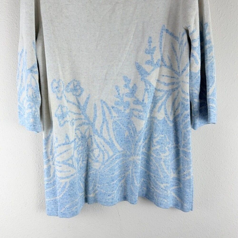 Soft Surroundings Womens Large Sweater Long Sleeve Knit Pullover Floral Artsy - Picture 3 of 9